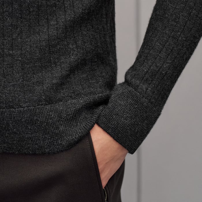 Anthracite "Detail Etriviere Alpaga" Crewneck Sweater