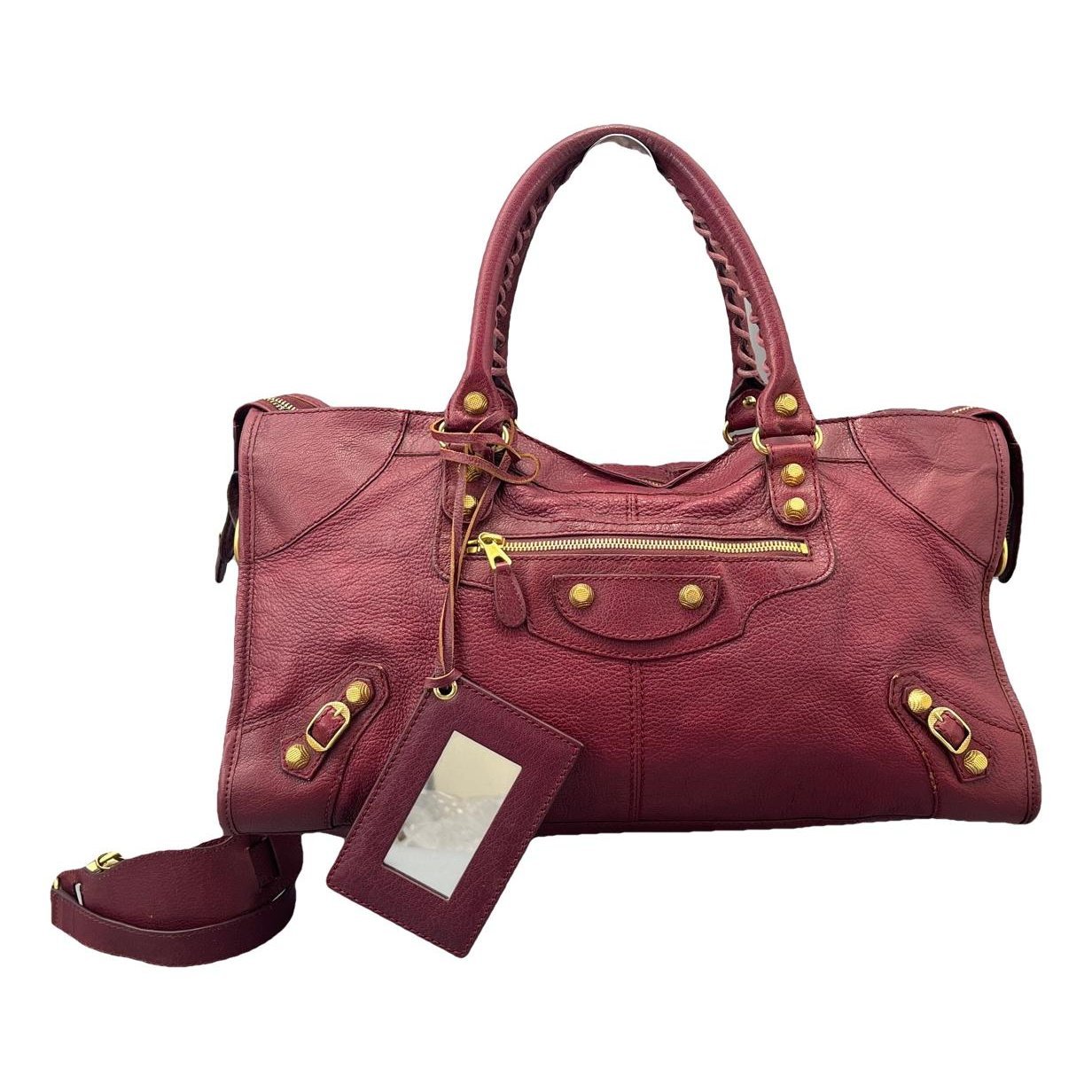 City leather handbag