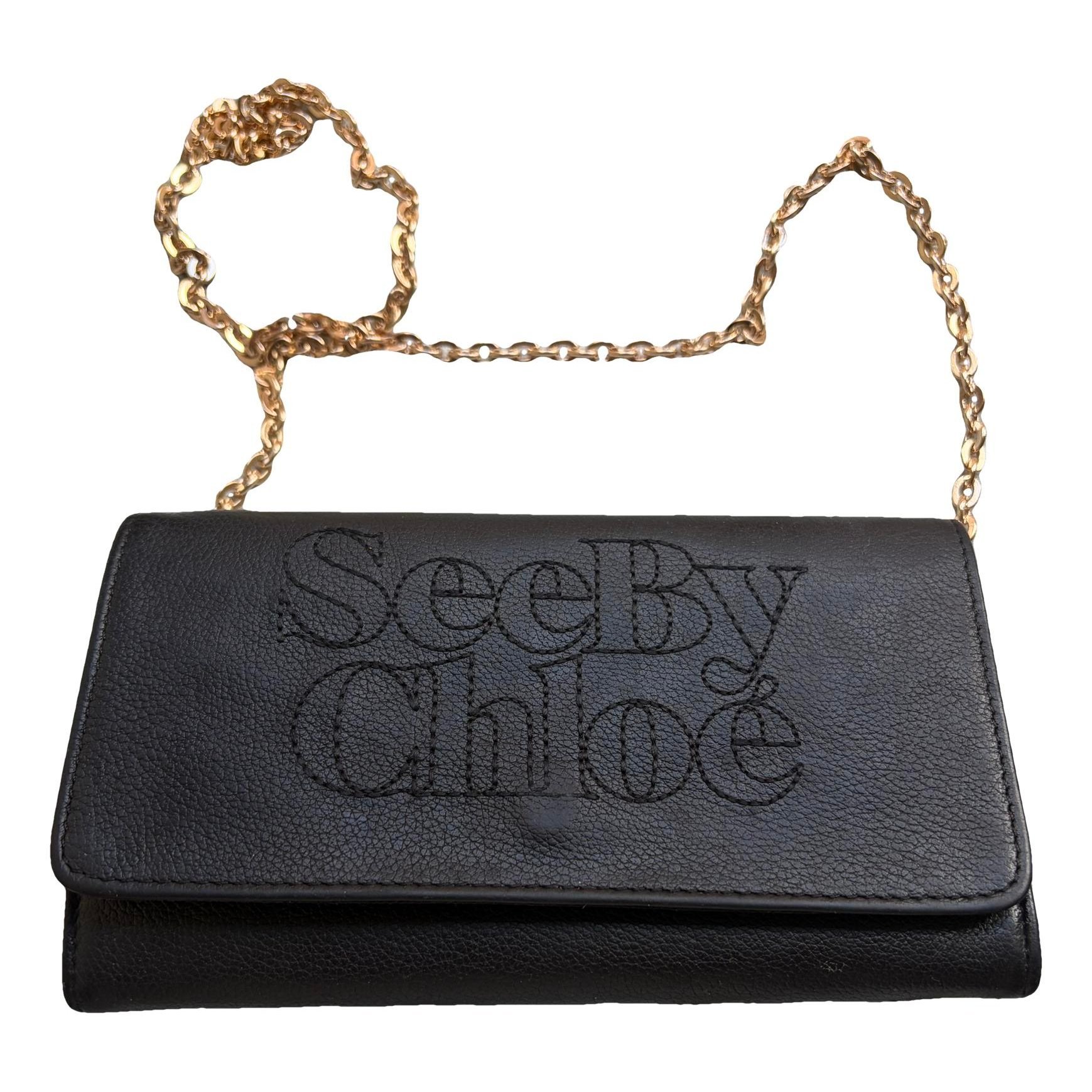 Leather clutch bag