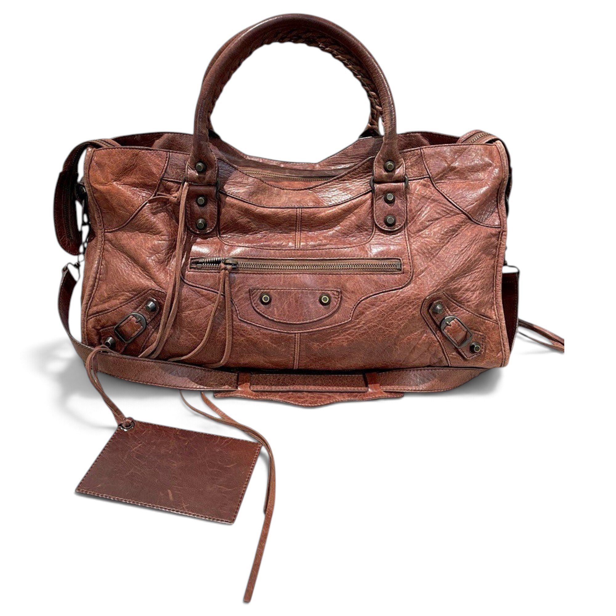 City leather handbag