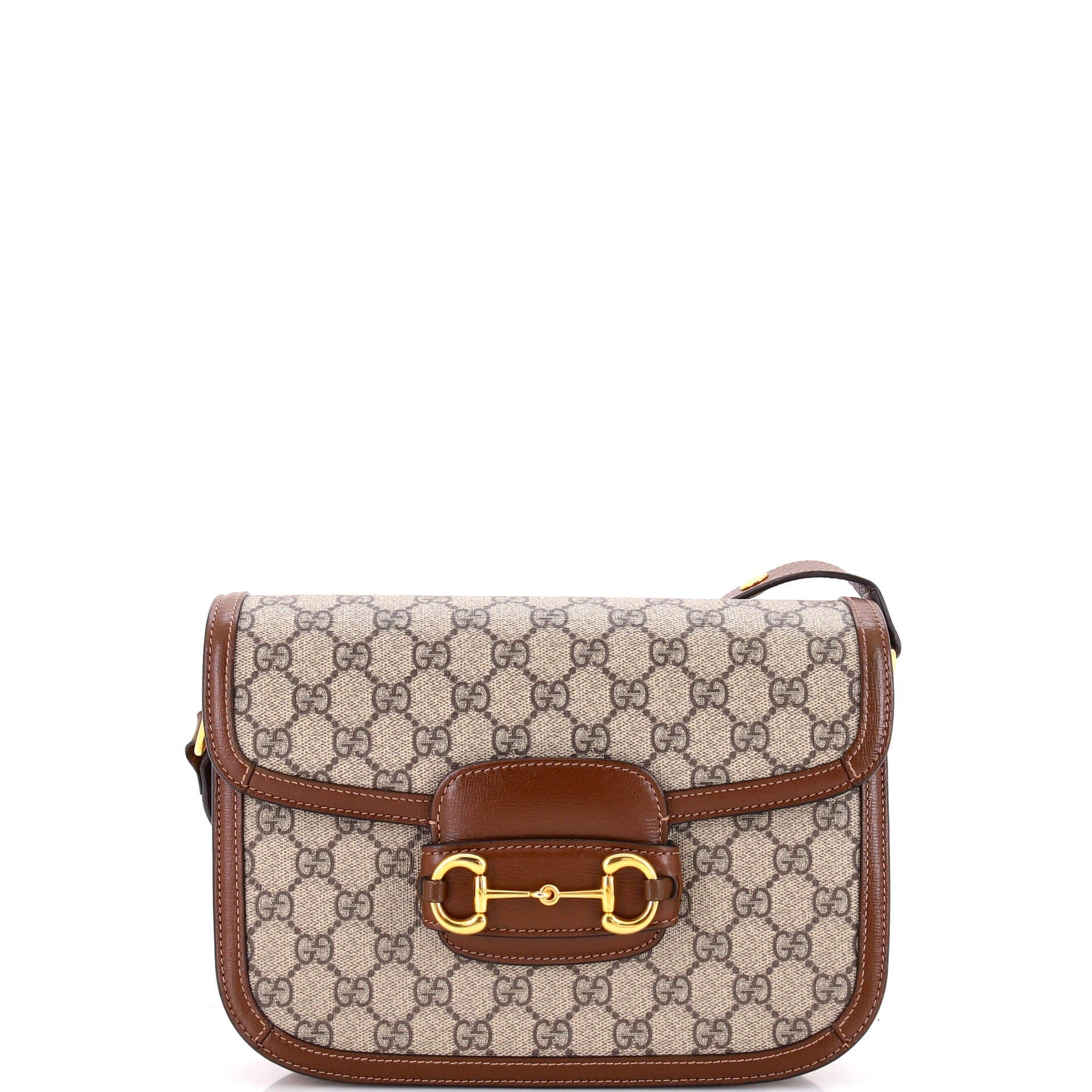 Horsebit 1955 Shoulder Bag GG Coated Canvas with Leather Small
