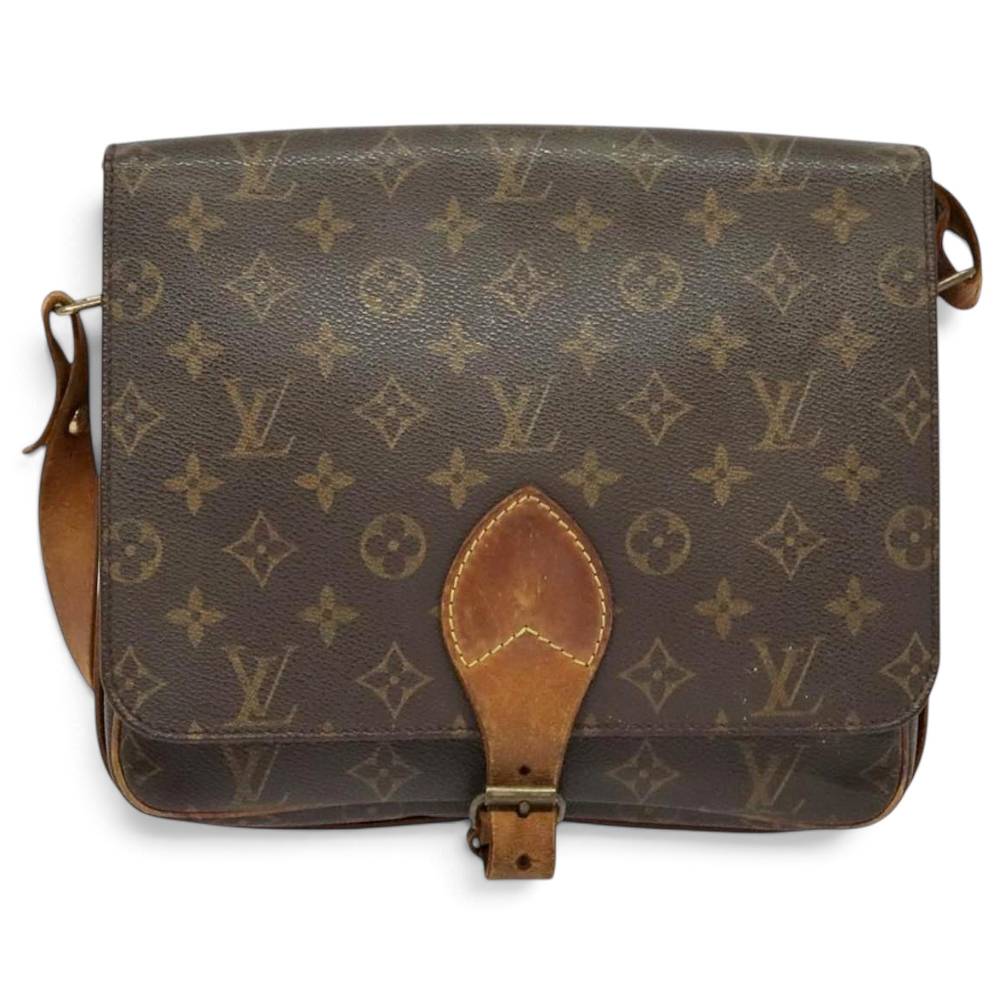 Cartouchière leather handbag