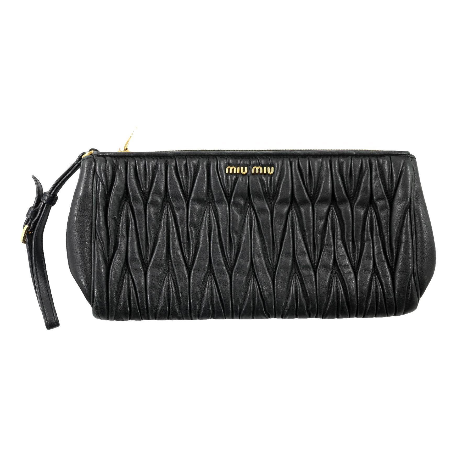 Leather clutch bag