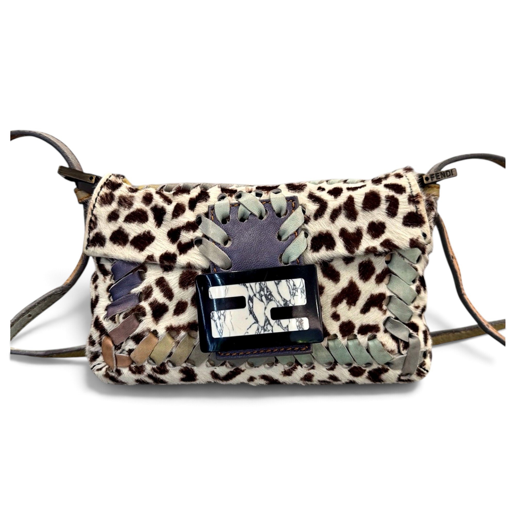 Baguette pony-style calfskin handbag