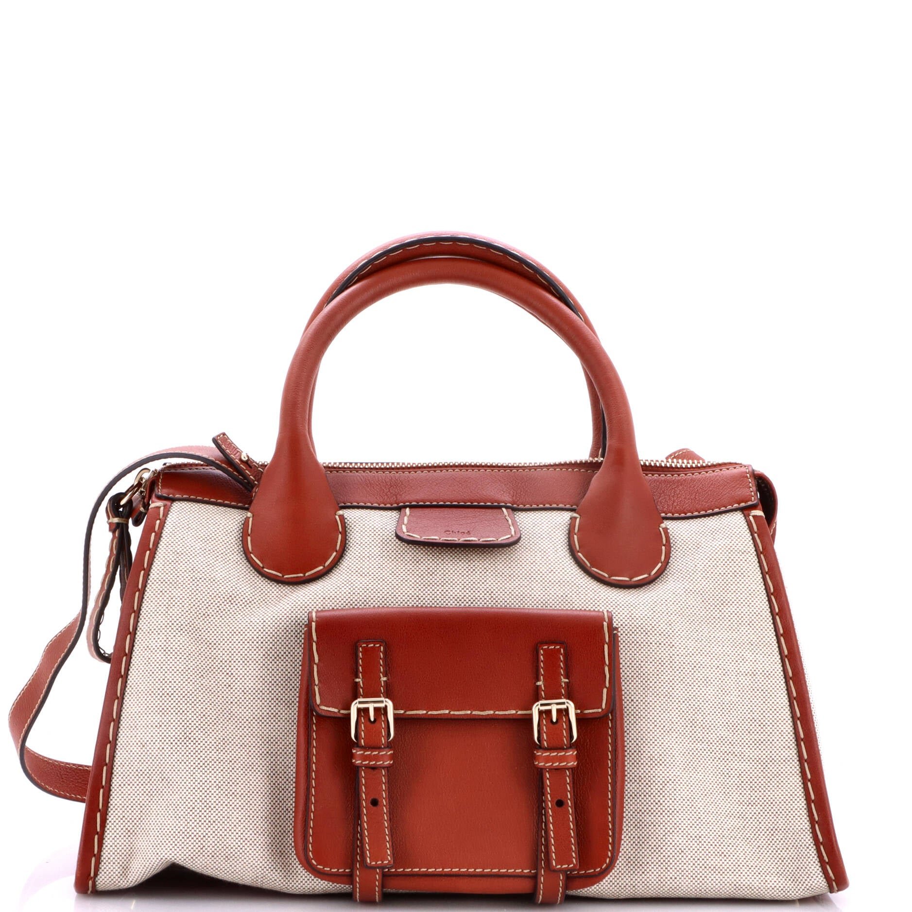 Edith NM Satchel Canvas with Leather