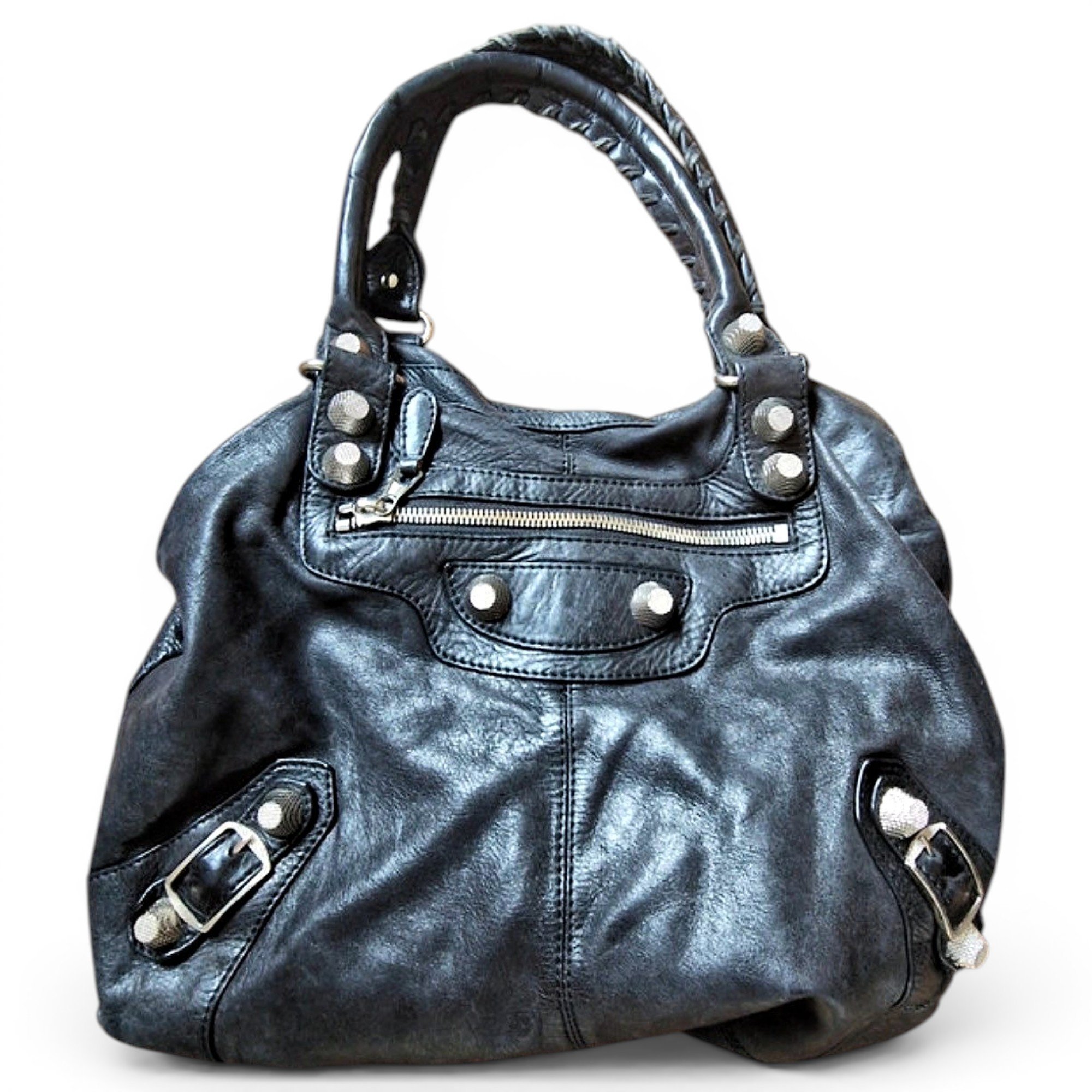 City leather handbag
