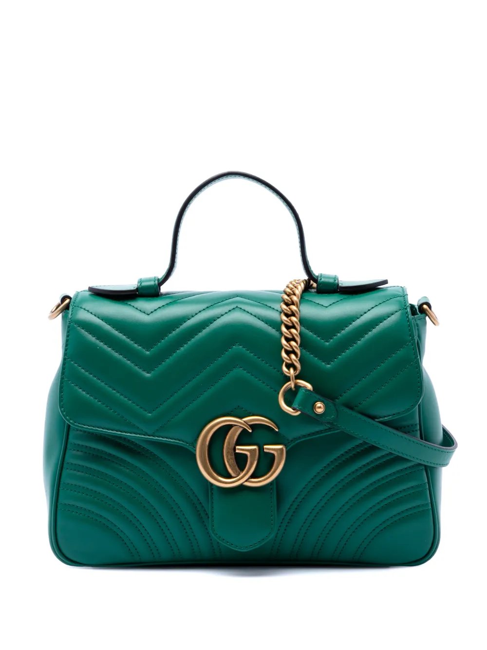 2016-2026 Small GG Marmont Matelasse Calfskin Top Handle Bag satchel