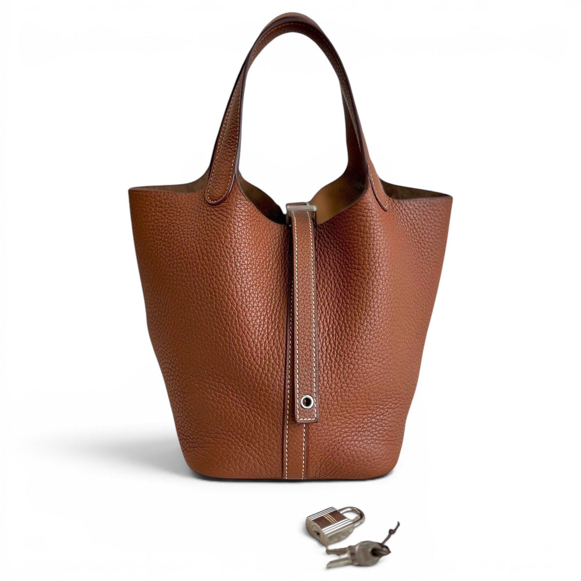 Picotin leather tote