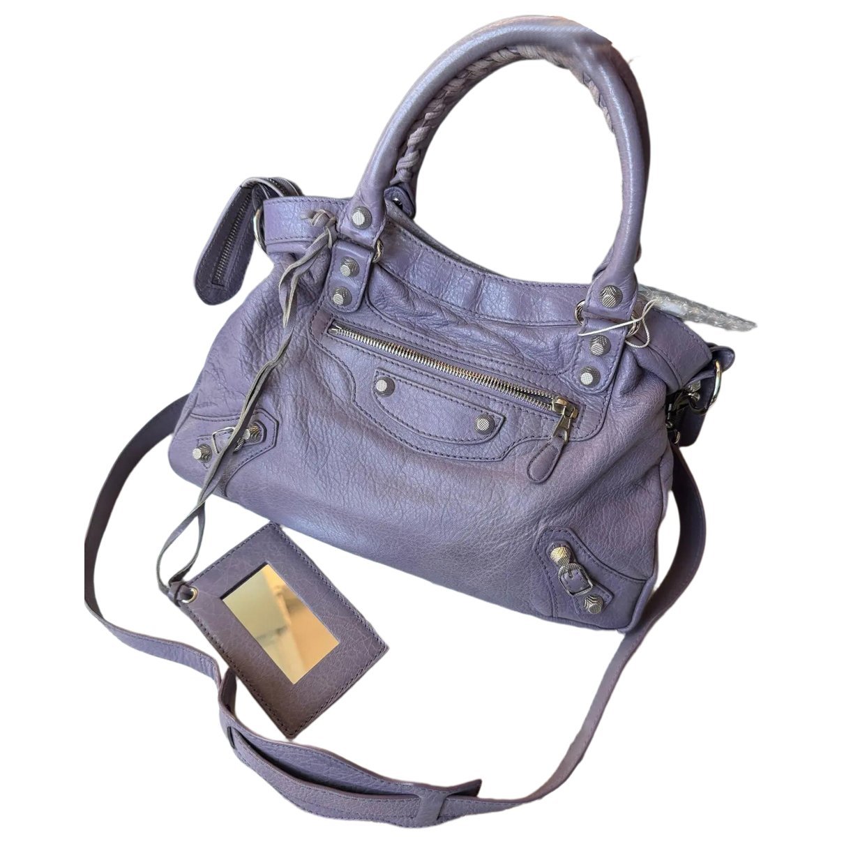 City leather handbag