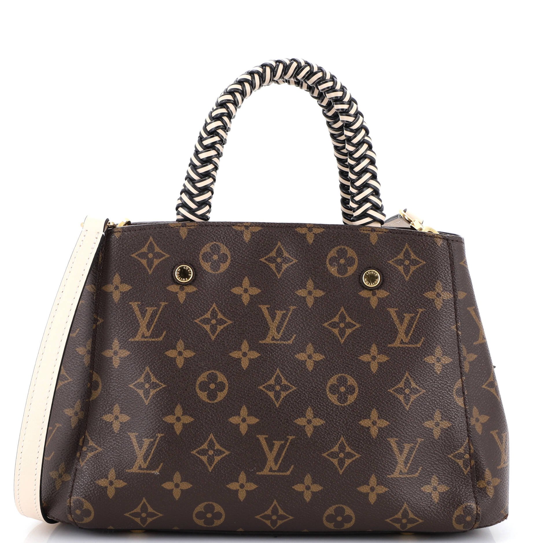 Louis Vuitton Braided Handle Montaigne Handbag Monogram Canvas BB