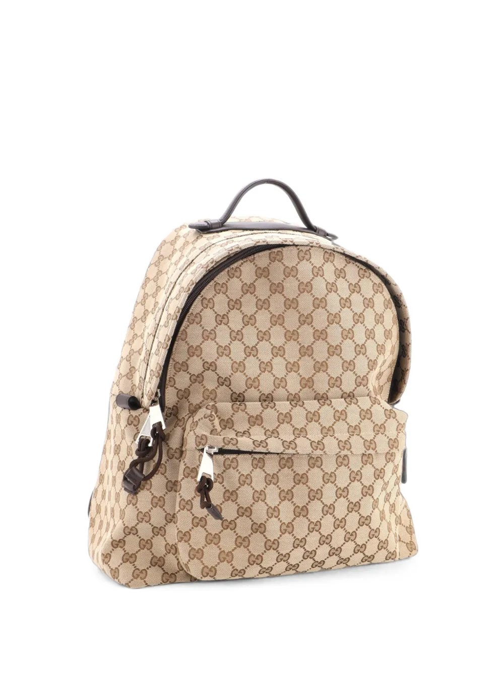 Zip Front Pocket GG Canvas Medium backpack