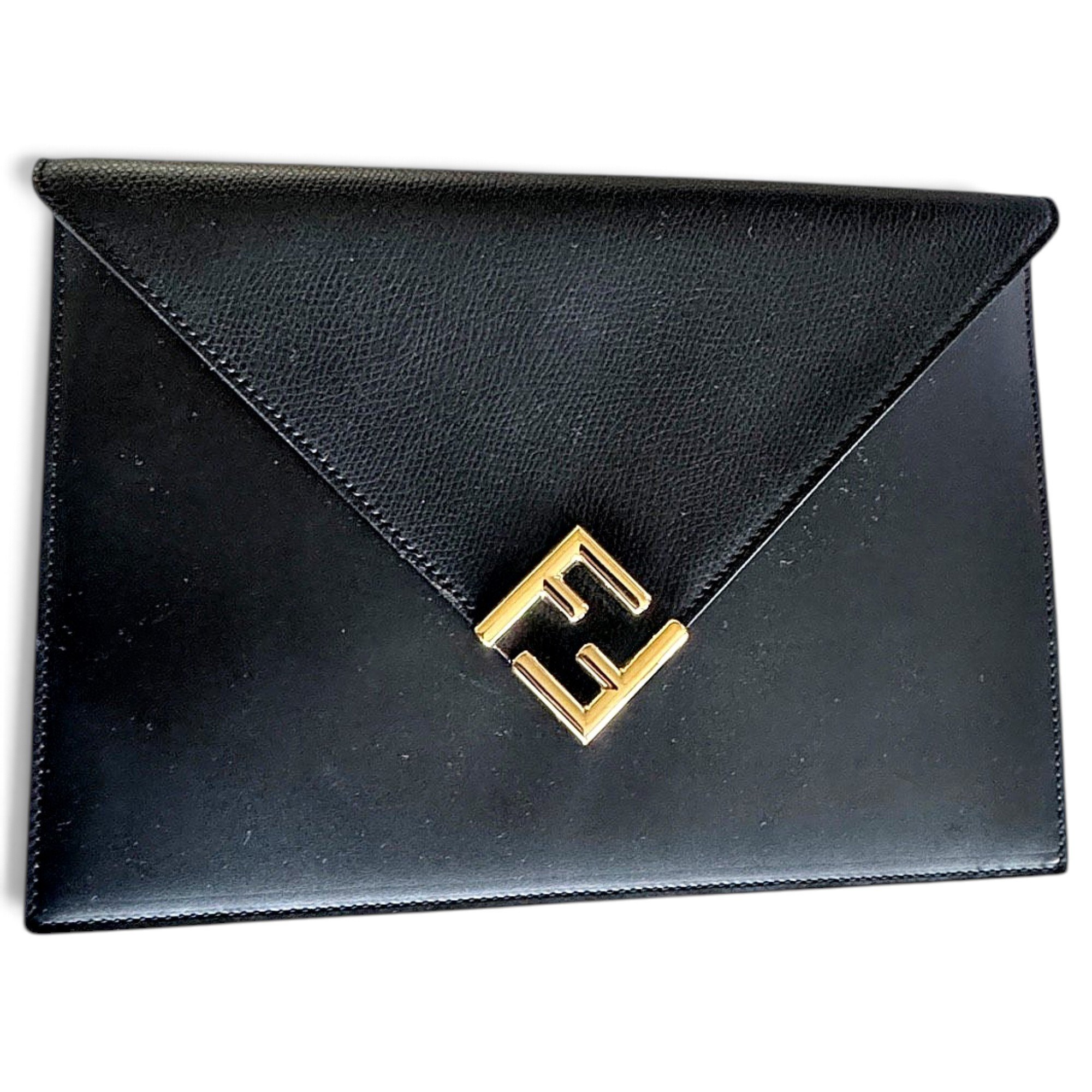 FF leather clutch bag