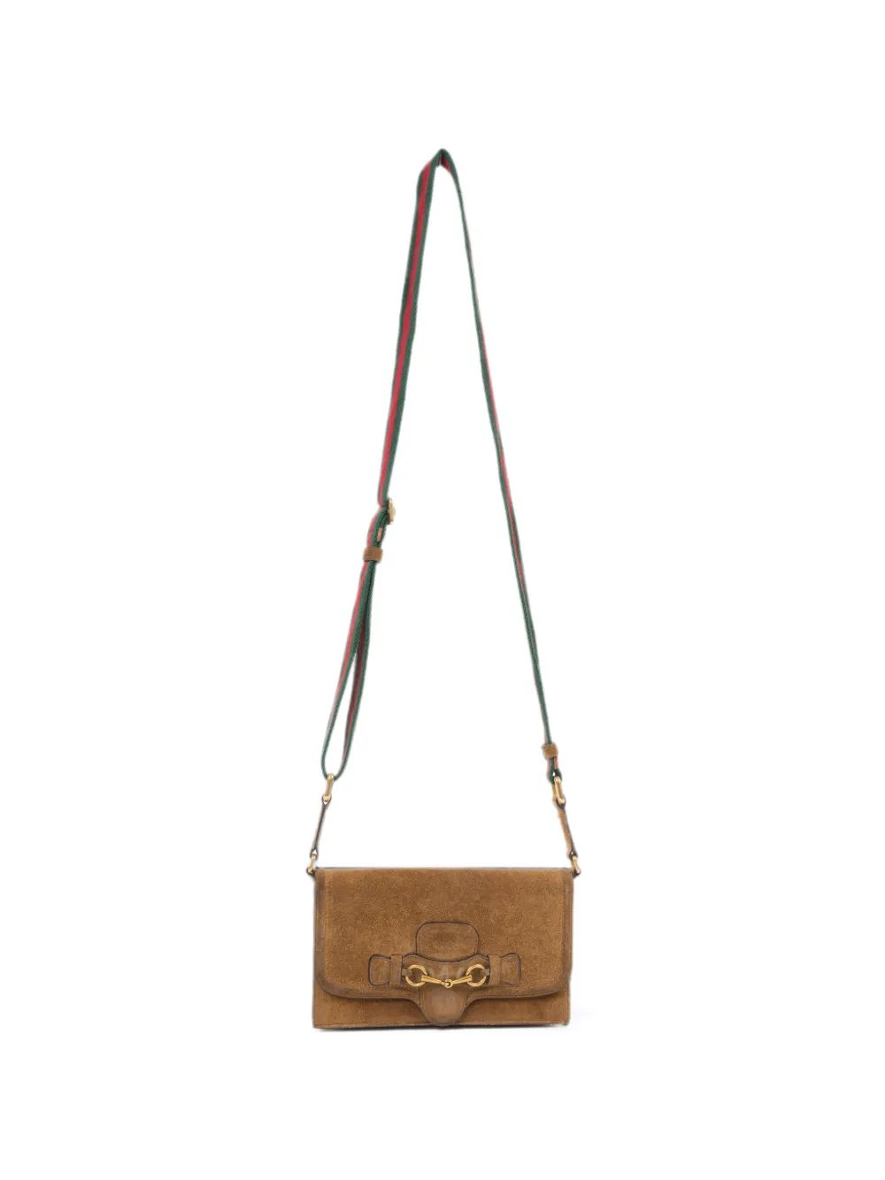 1980s Horsebit suede clutch bag
