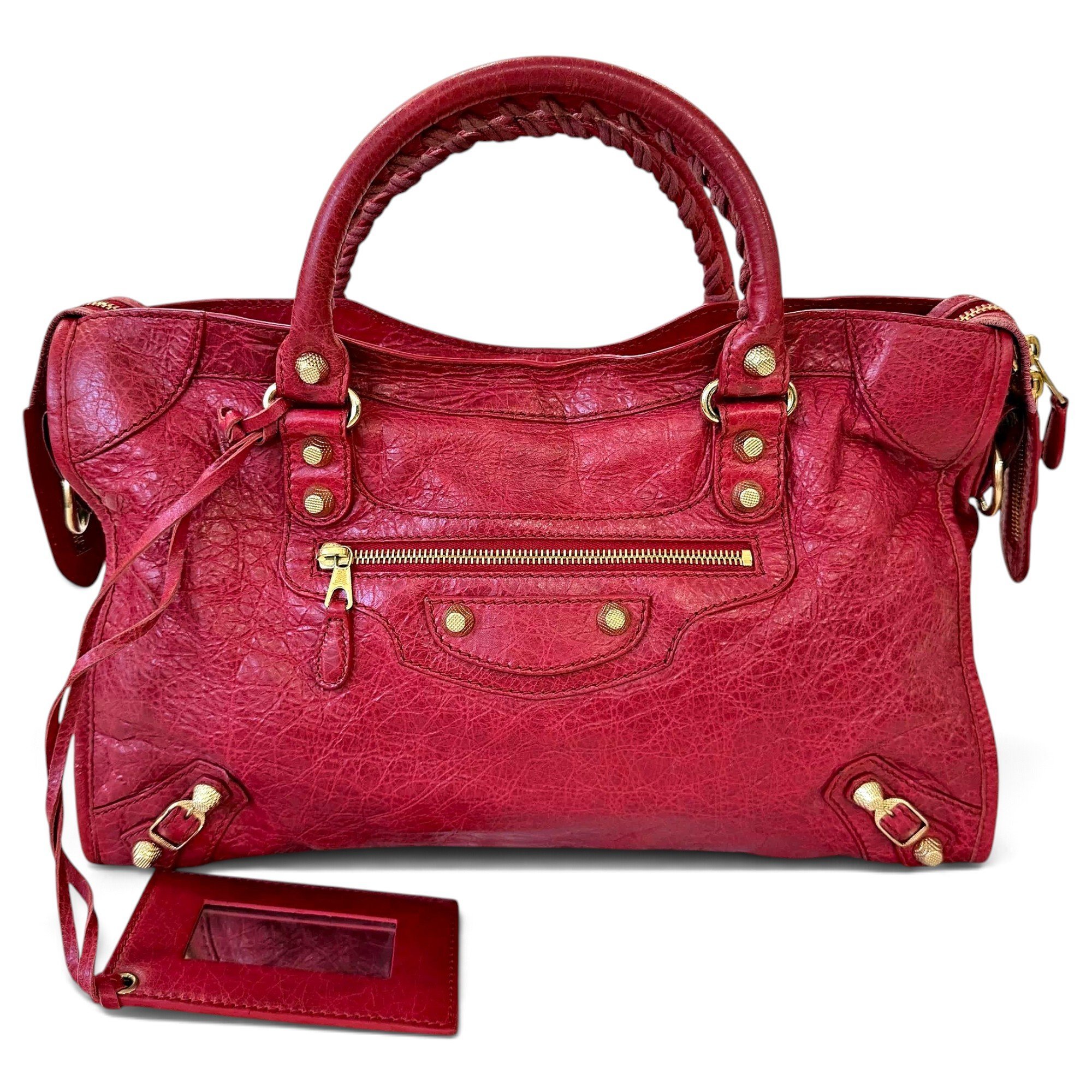 City leather handbag