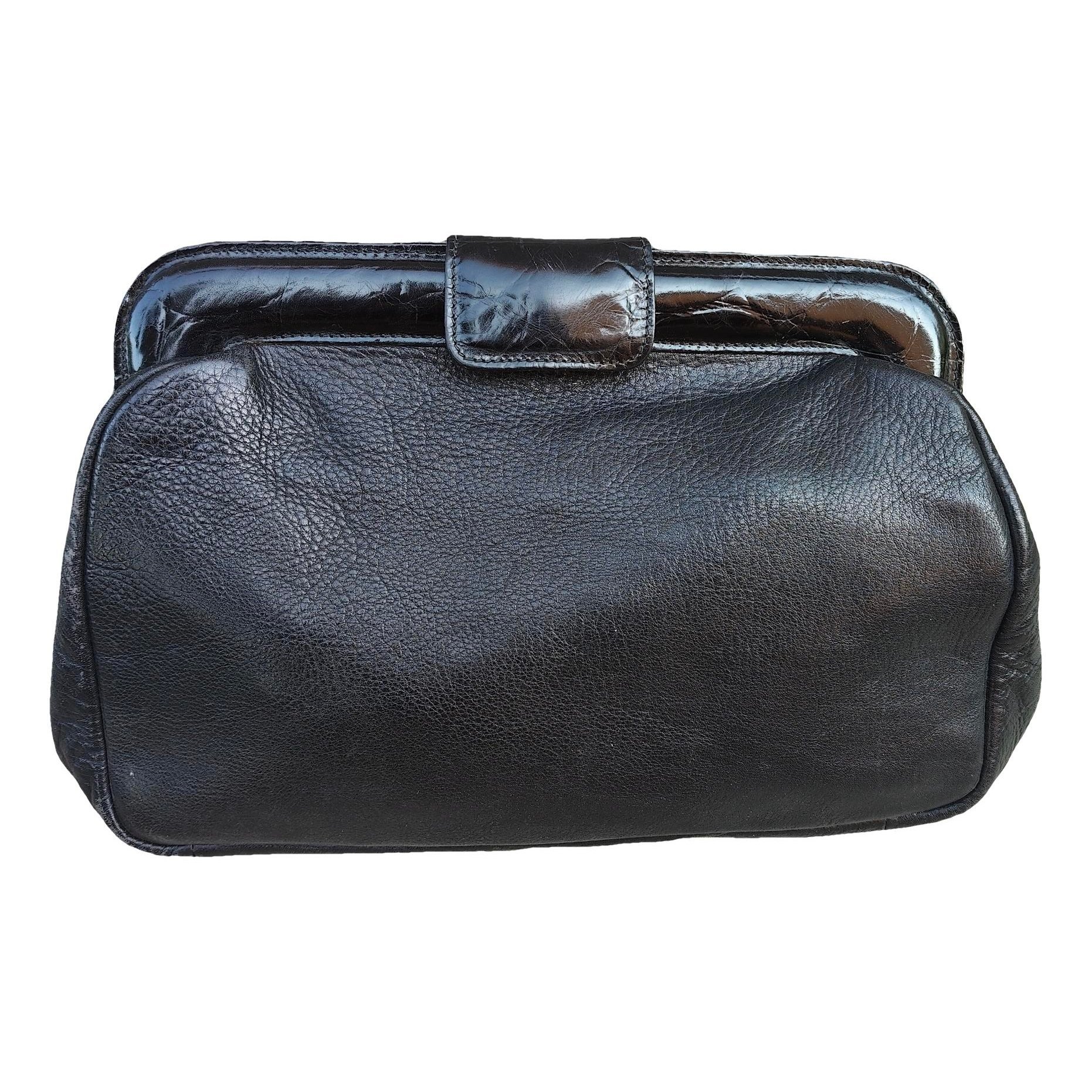 Leather clutch bag