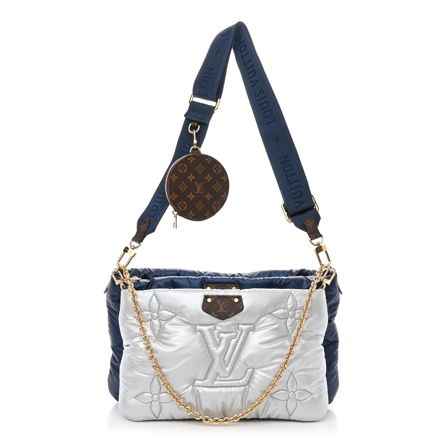 Louis Vuitton Econyl Monogram Pillow Maxi Multi Pochette Accessories Navy Silver