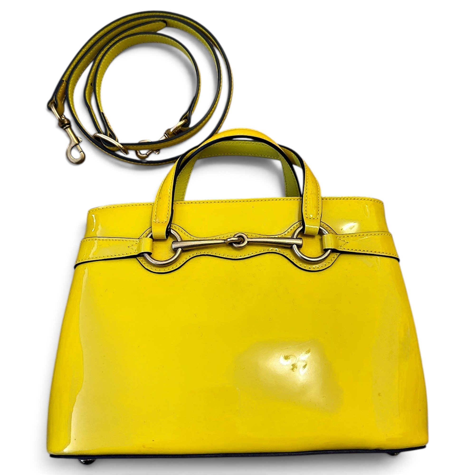 Patent leather handbag