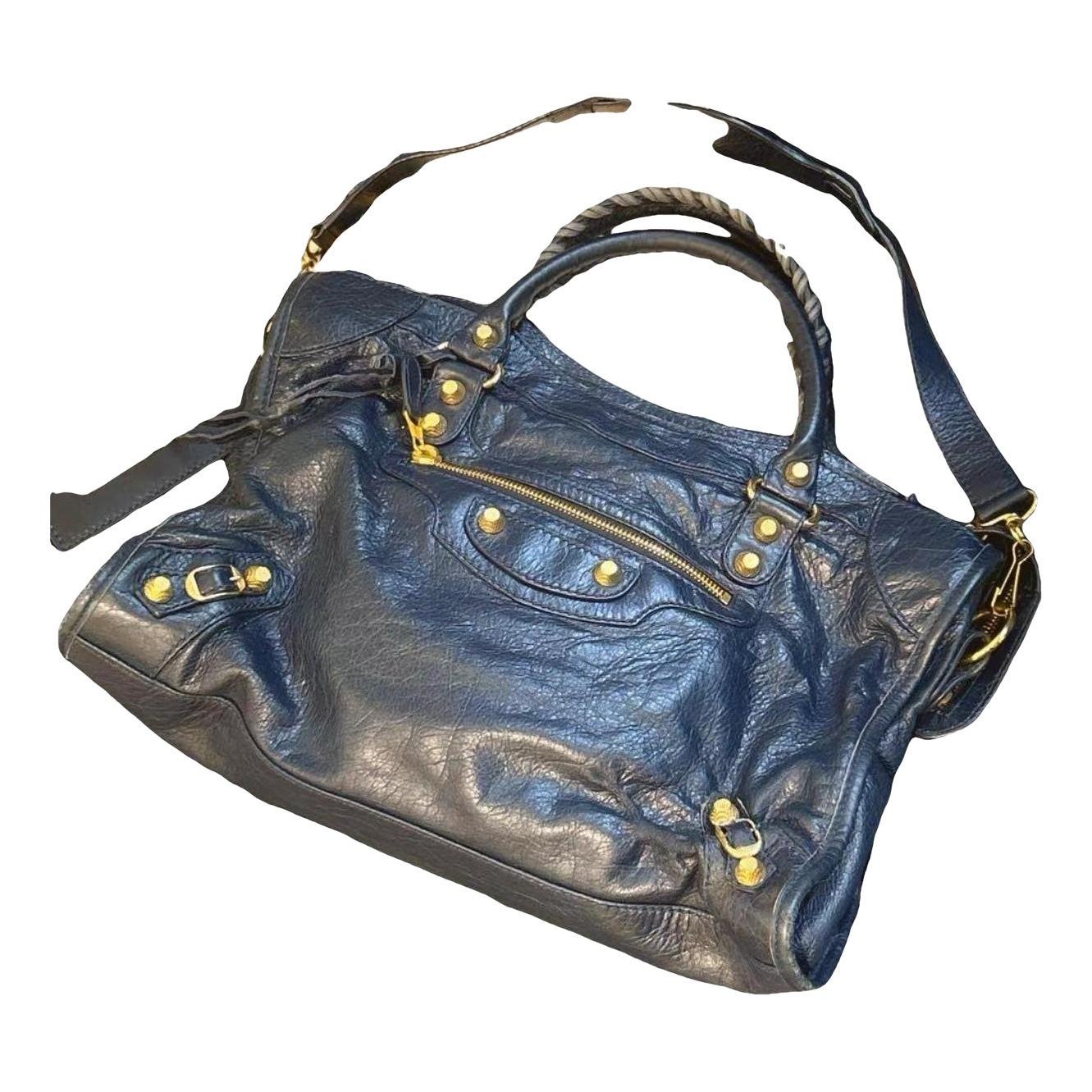 City leather handbag