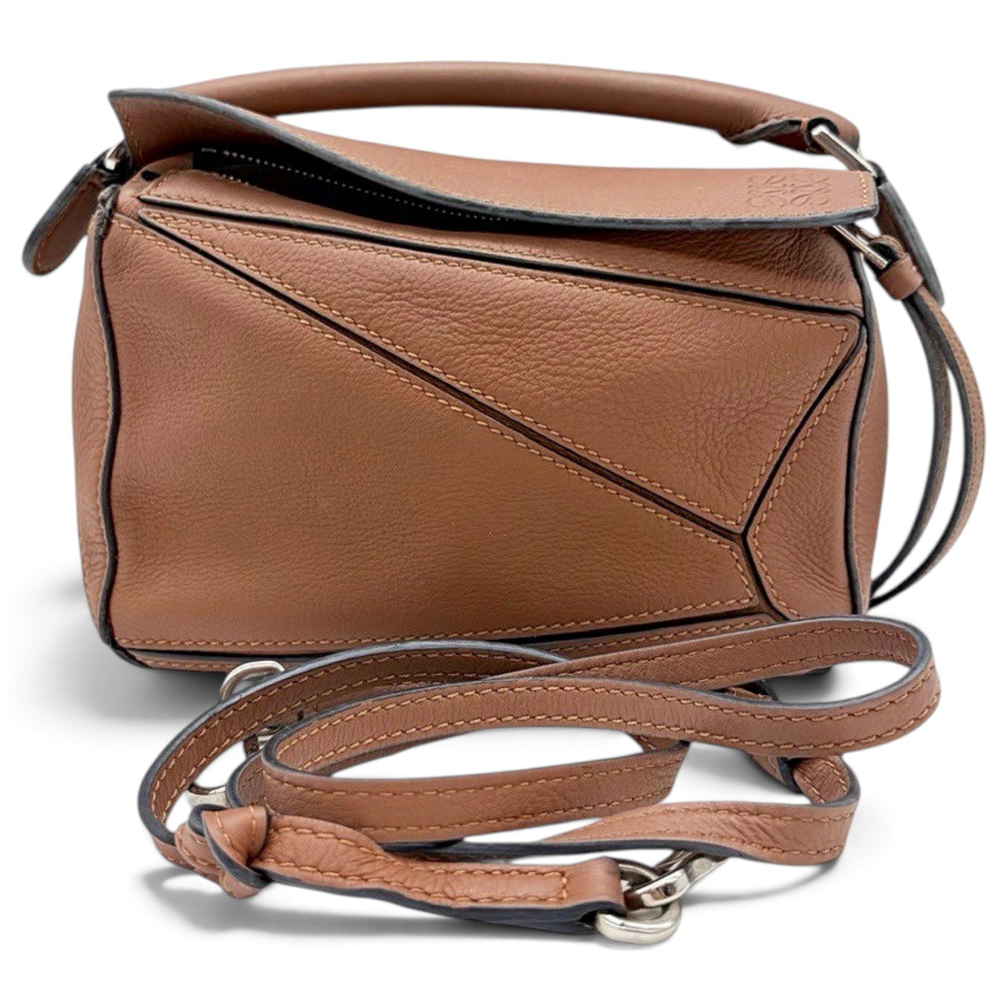 Puzzle leather handbag