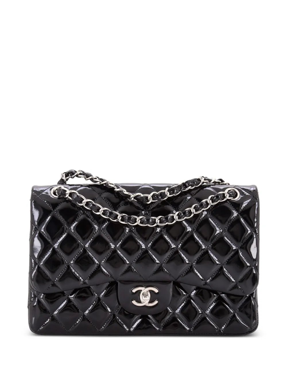 Classic Double Flap Bag Quilted Patent Jumbo shoulder bag