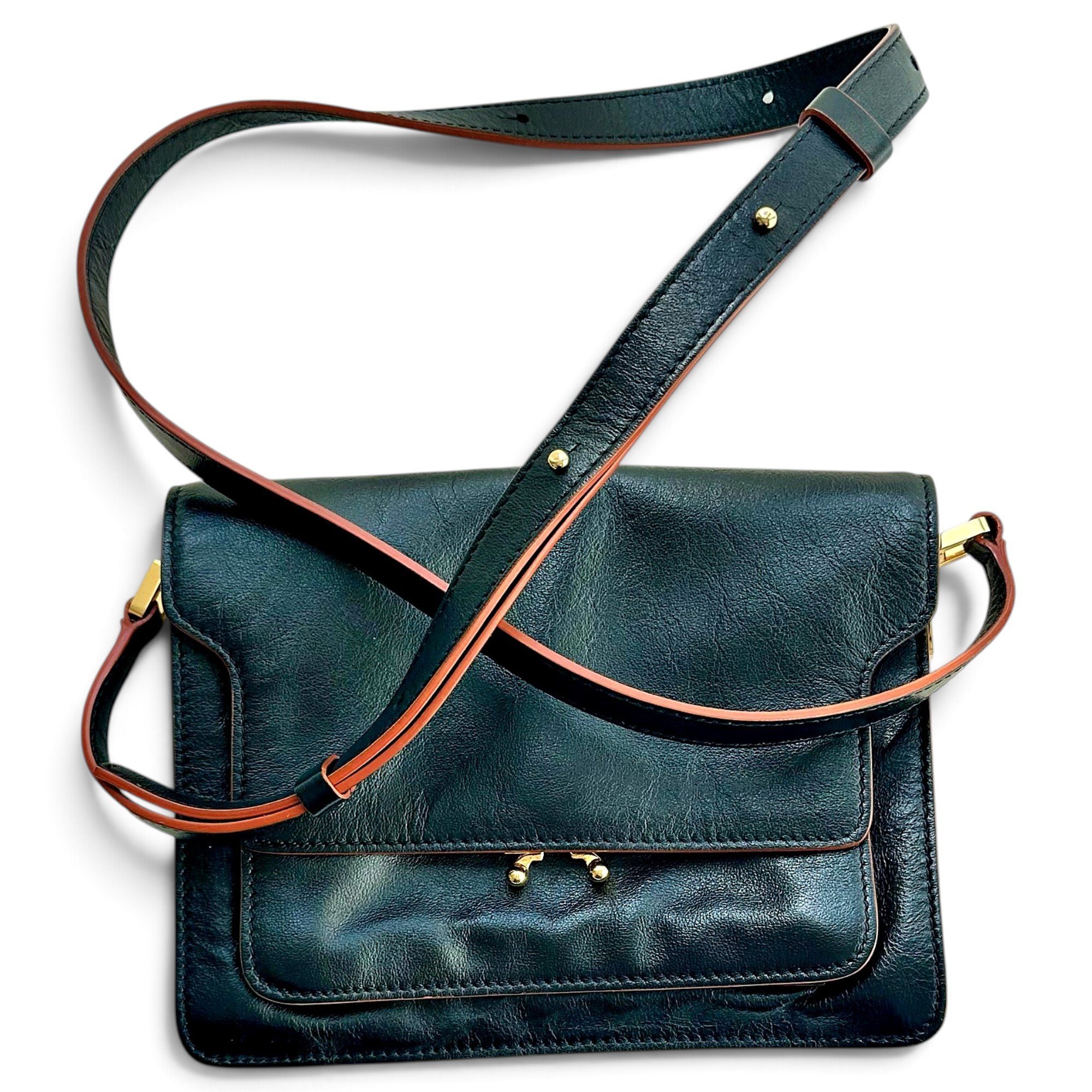 Trunk leather handbag
