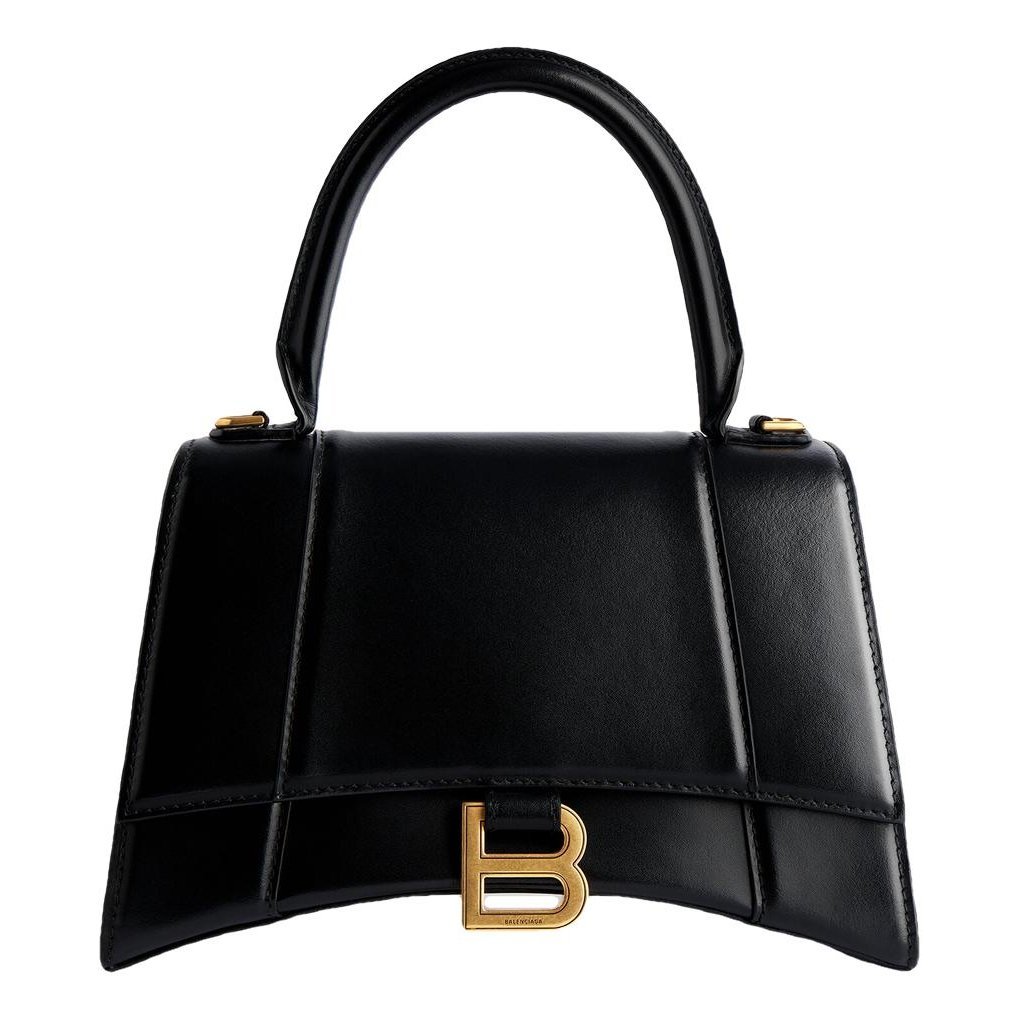 Hourglass leather handbag