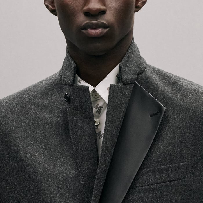 Anthracite Stadium Relax Jacket With Leather Detail