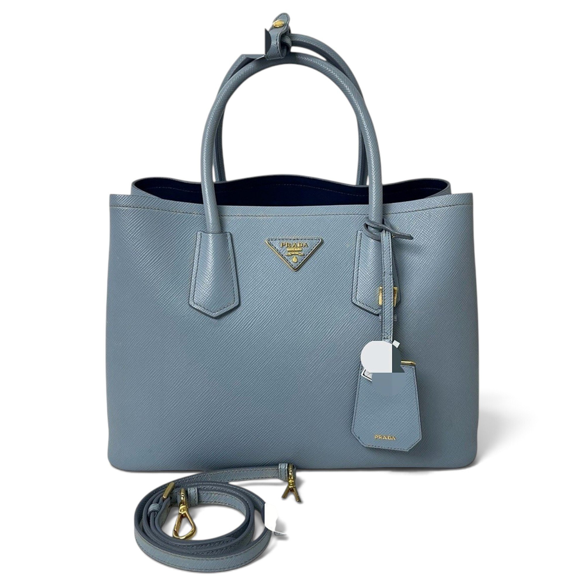 Double leather handbag