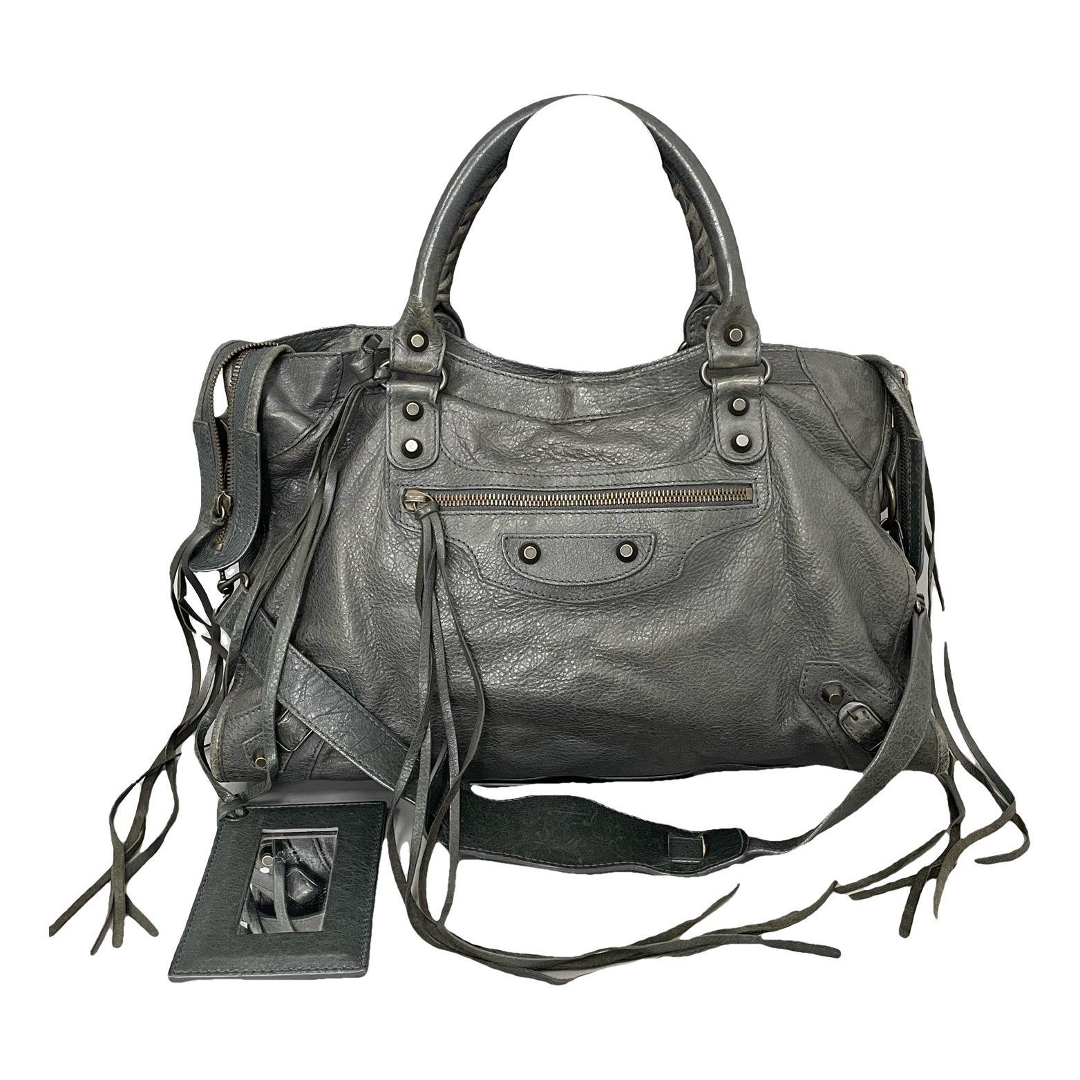 City leather handbag
