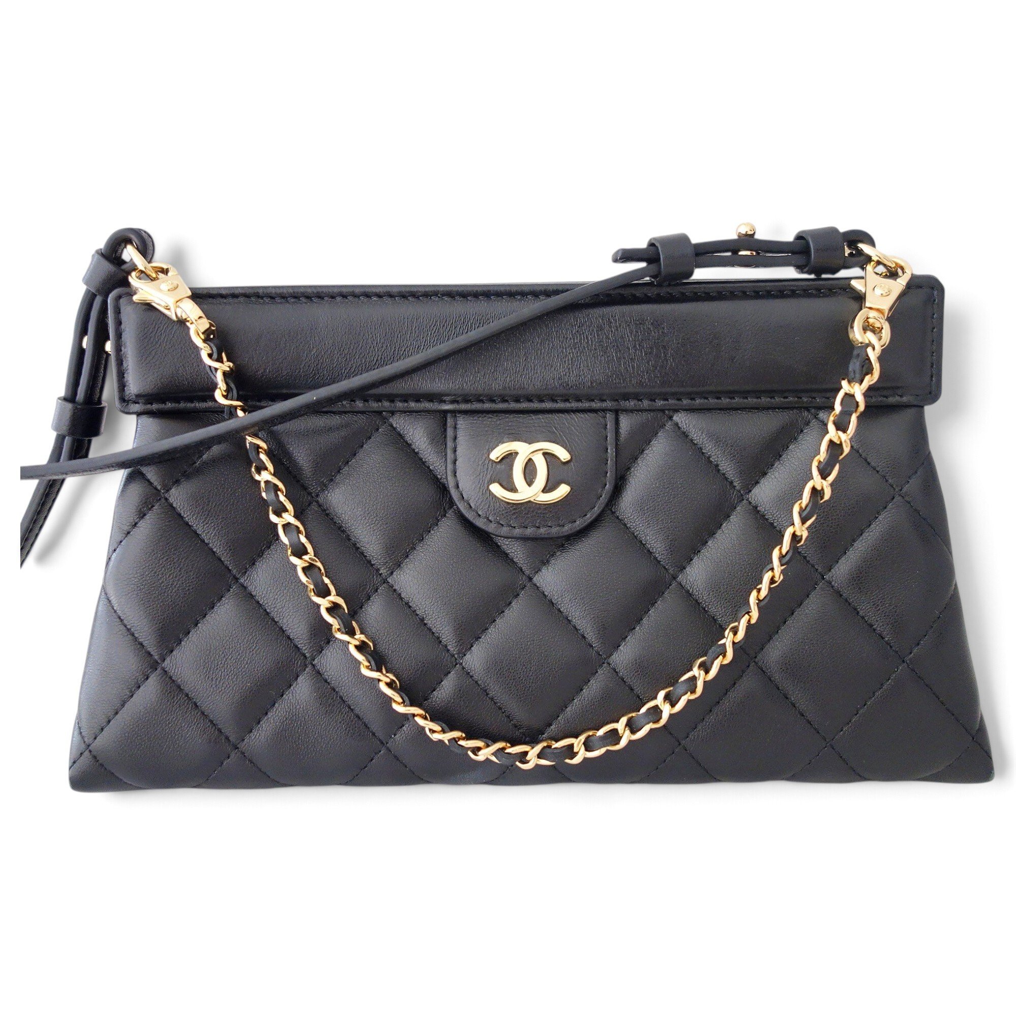 Leather clutch bag