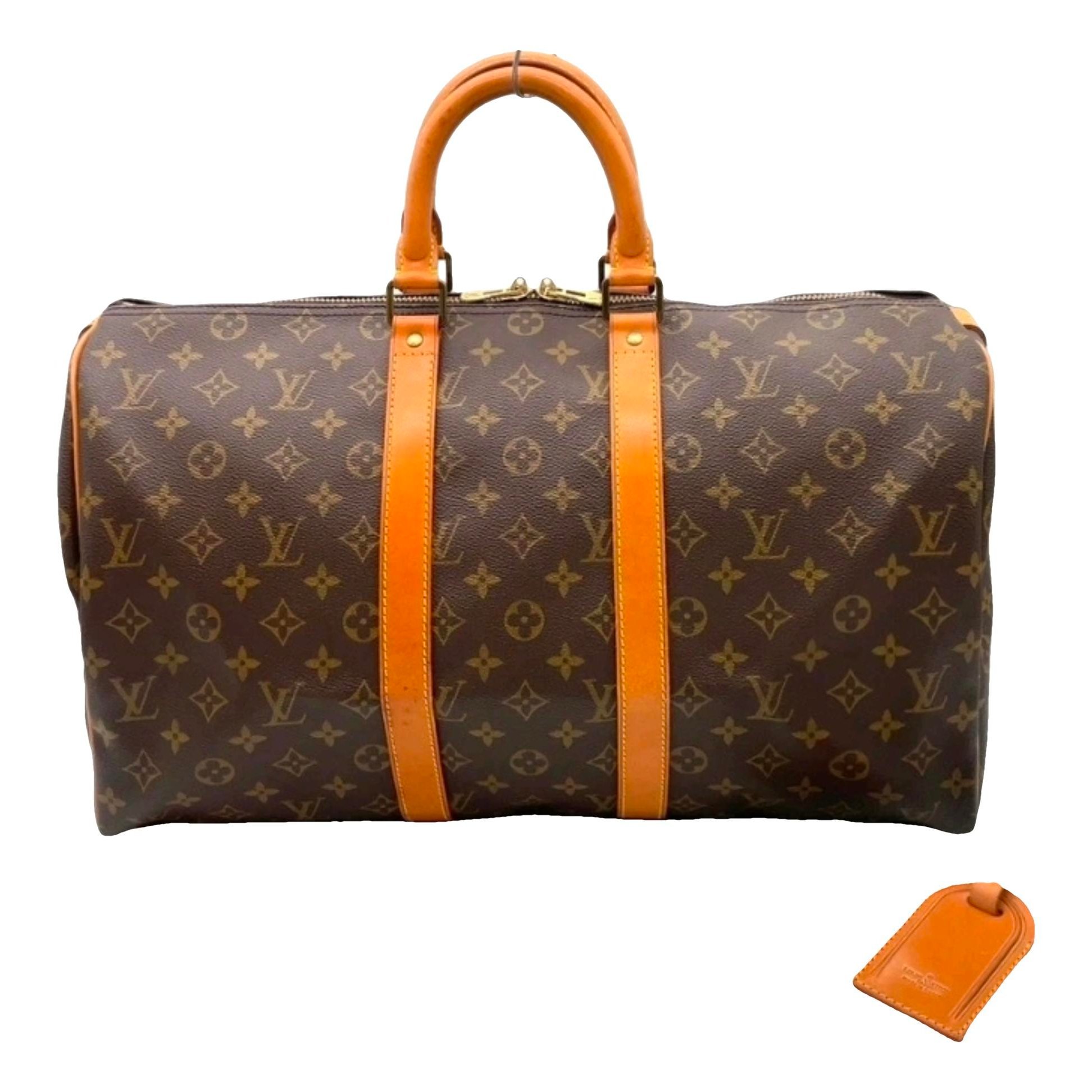 Keepall leather travel bag