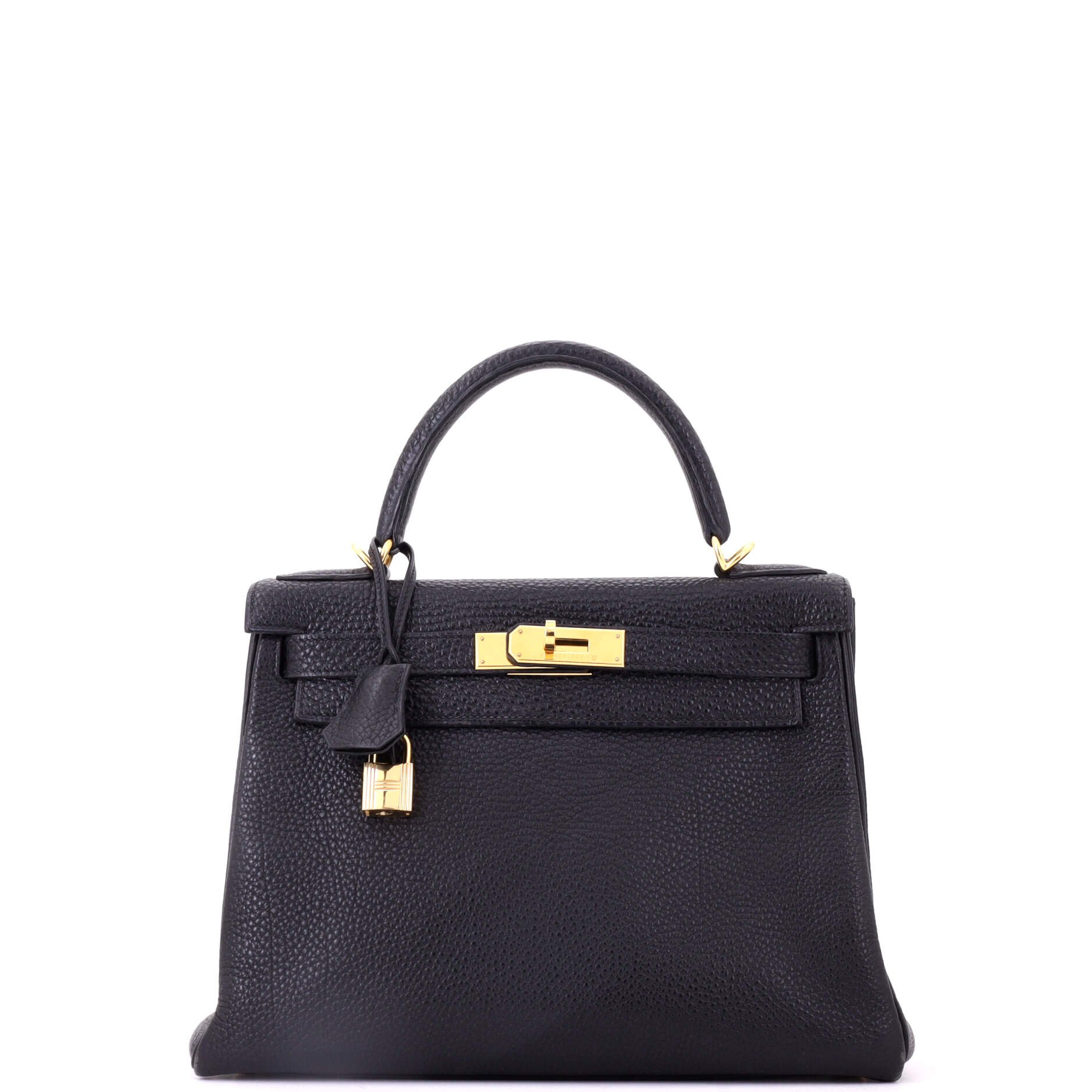 Kelly Handbag Noir Togo with Gold Hardware 28