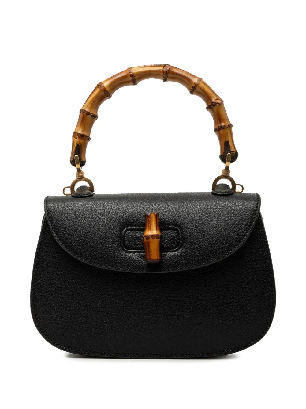 20th Century Small Grained Calfskin Bamboo Night satchel