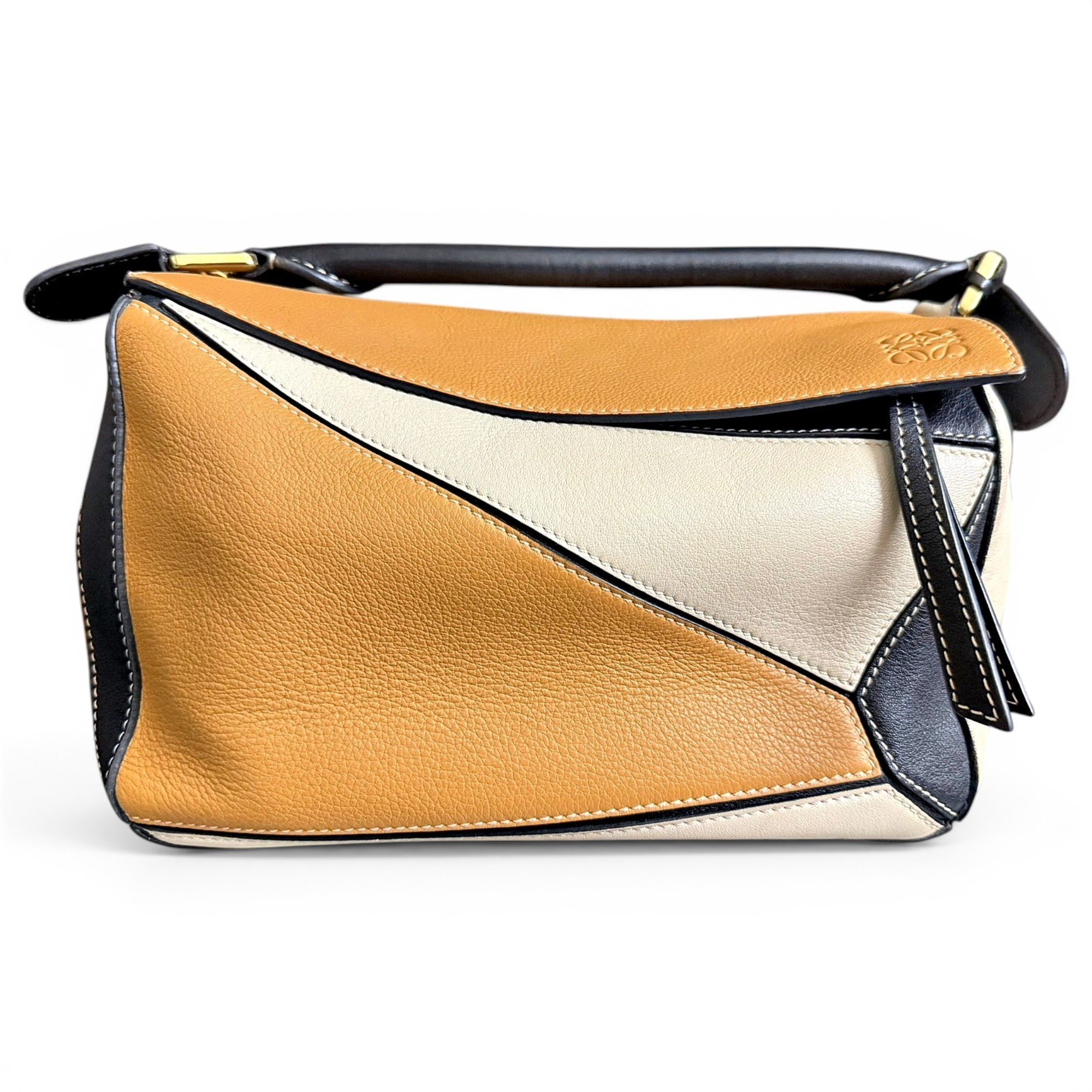 Puzzle leather handbag