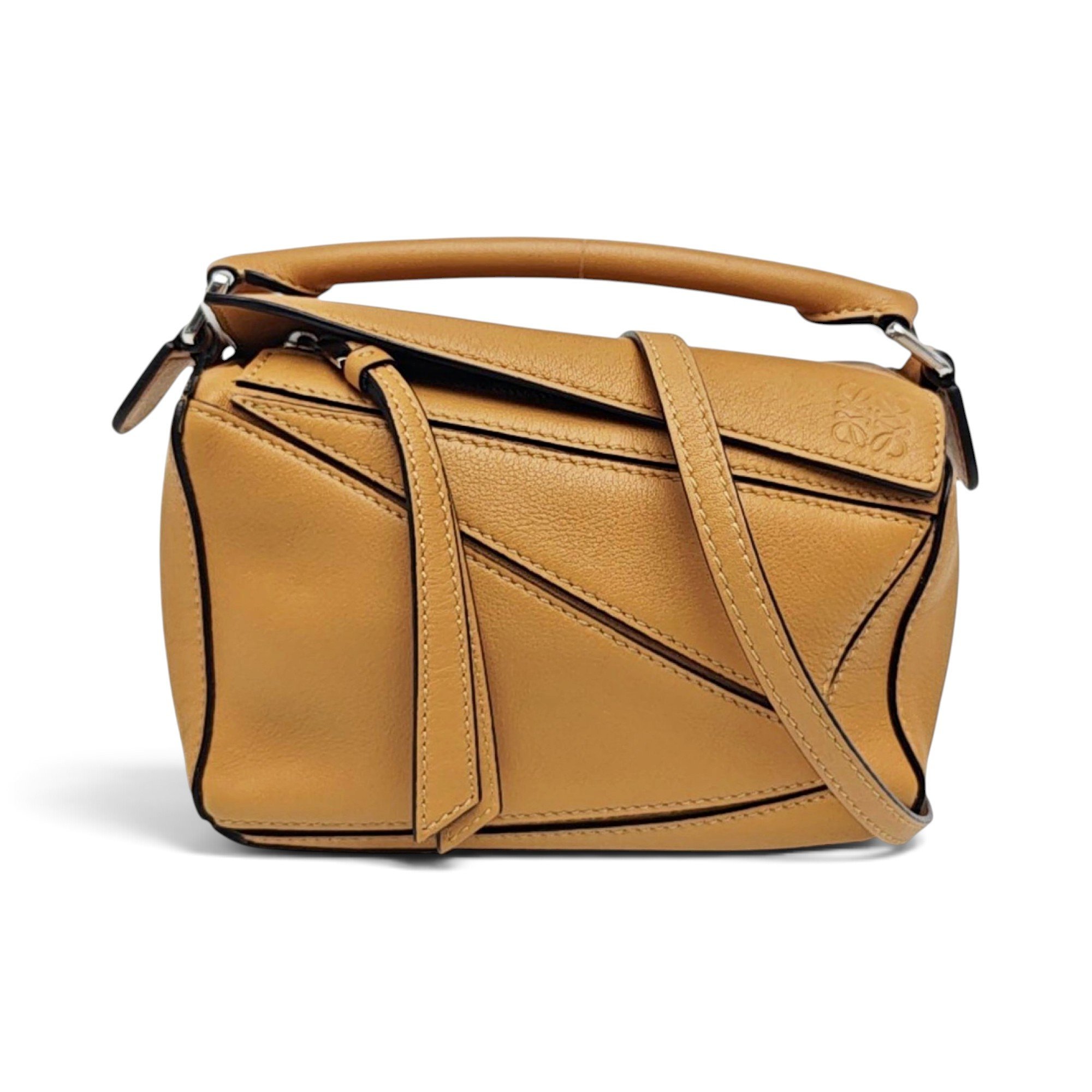 Puzzle leather handbag