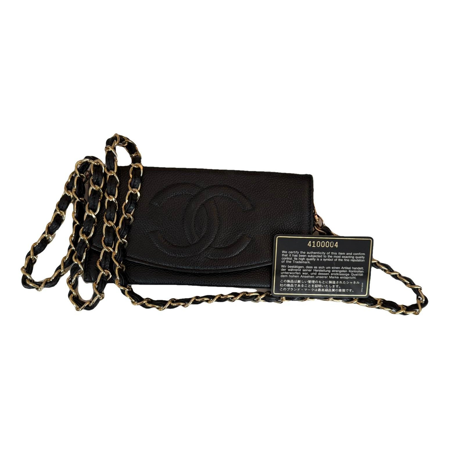Wallet On Chain Double C leather crossbody bag