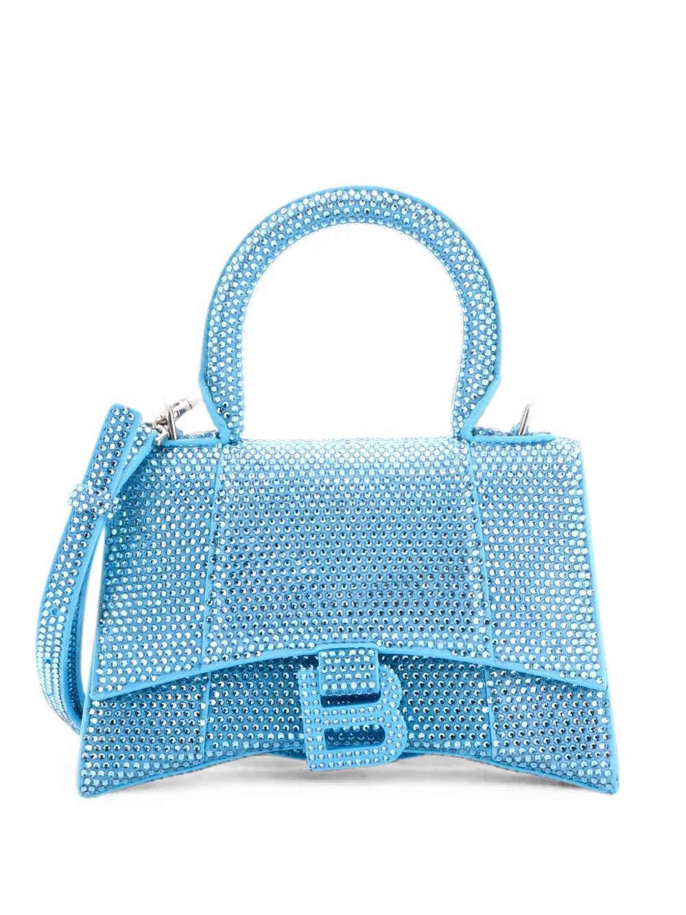 Hourglass Top Handle Bag Suede with Crystals XS crossbody bag