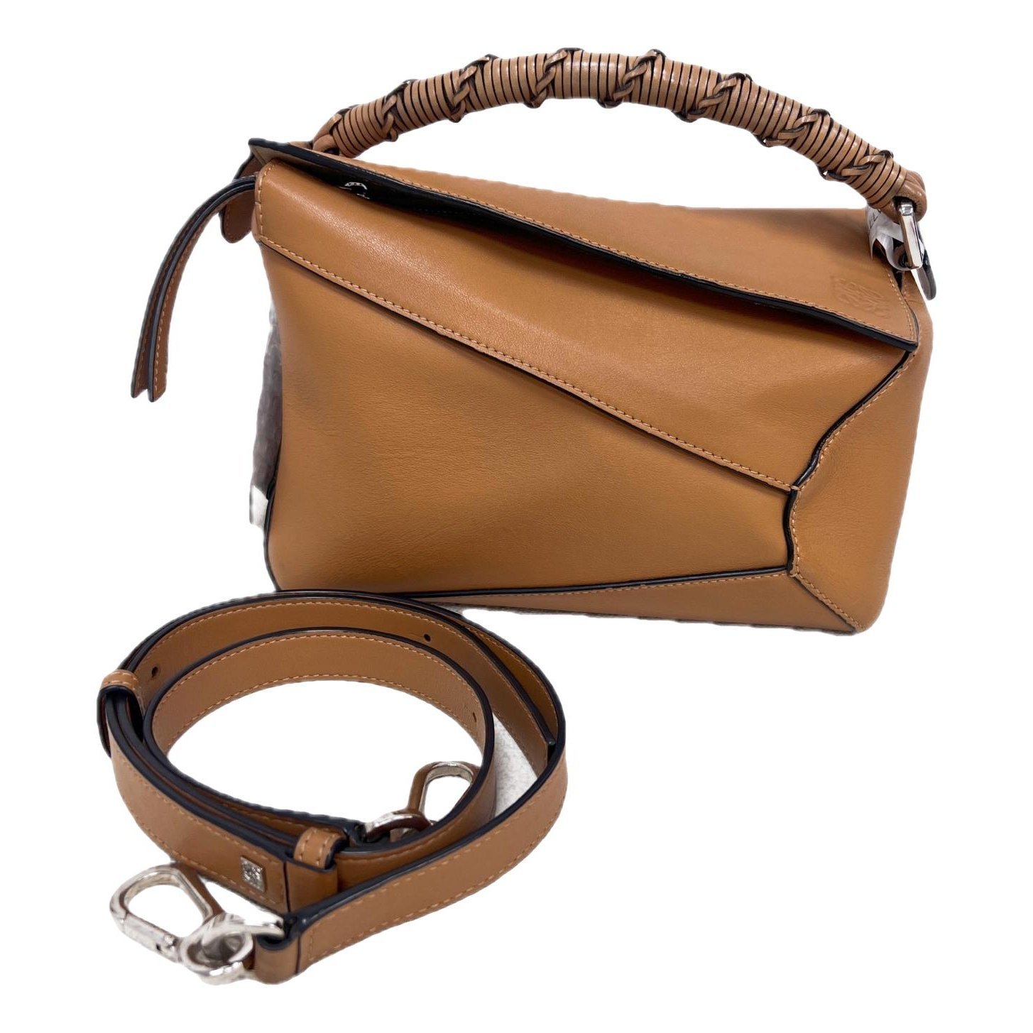 Puzzle leather handbag