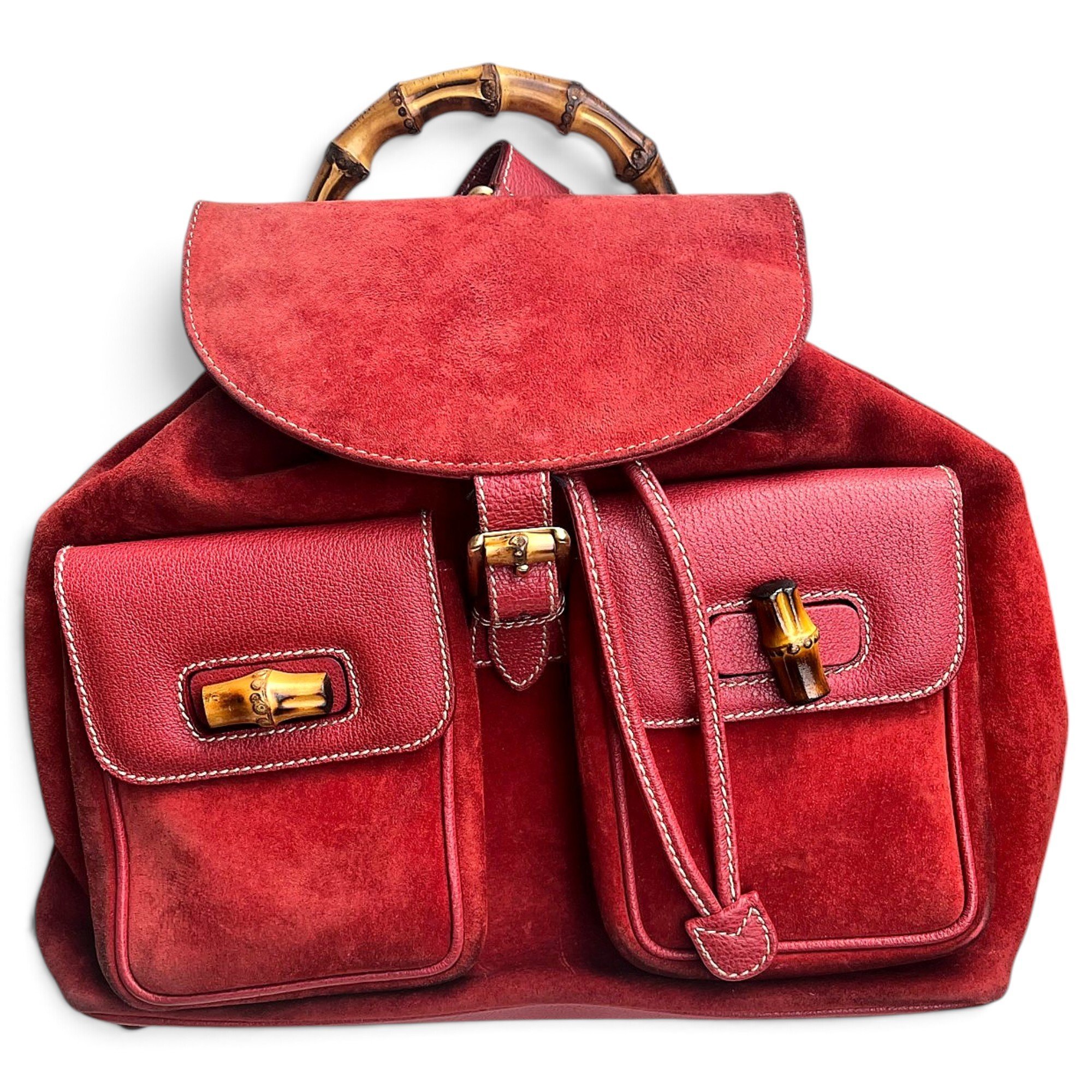 Vintage Bamboo leather backpack