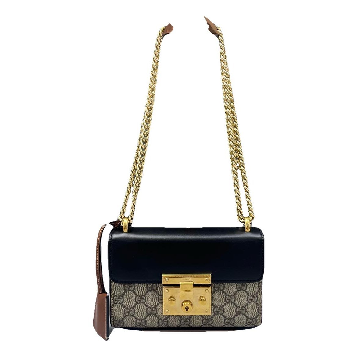 Padlock leather handbag