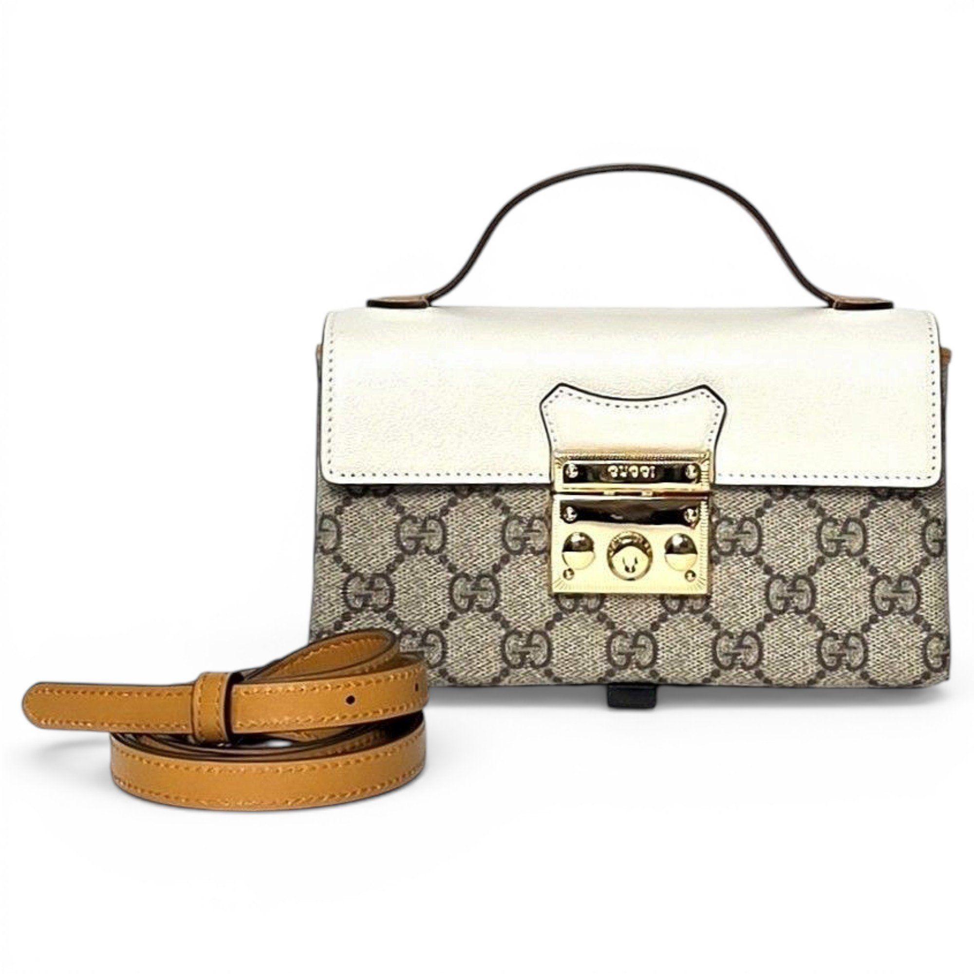 Padlock leather handbag