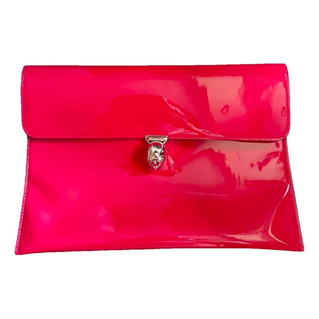 Alexander McQueen Skull patent leather clutch bag