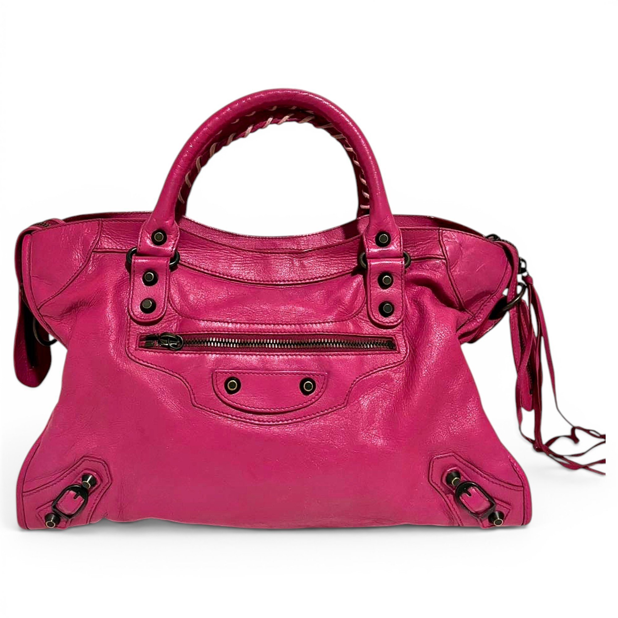 City leather handbag