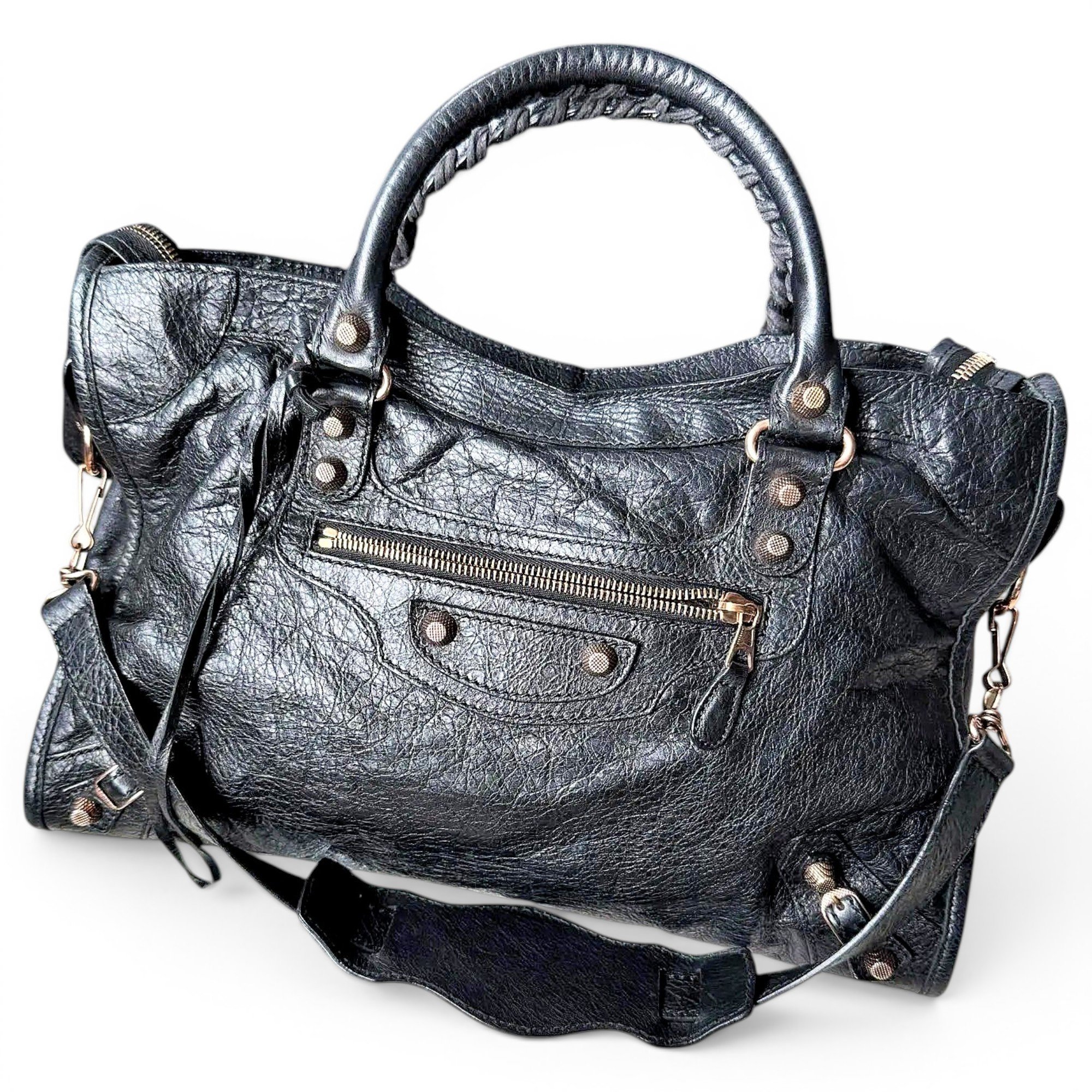 City leather handbag