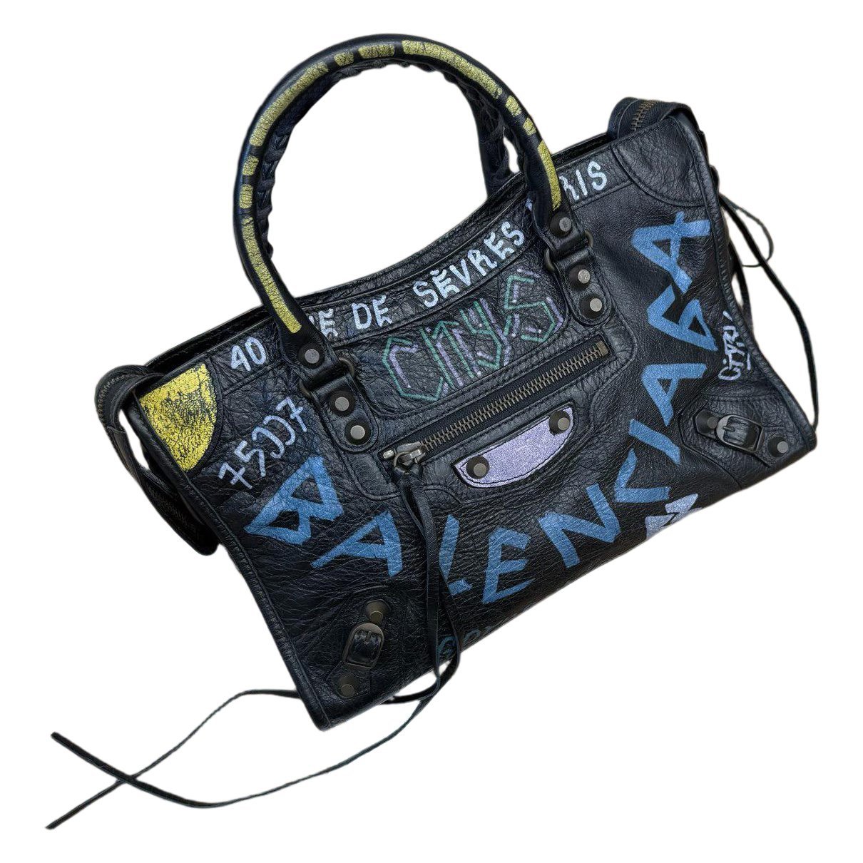 City leather handbag