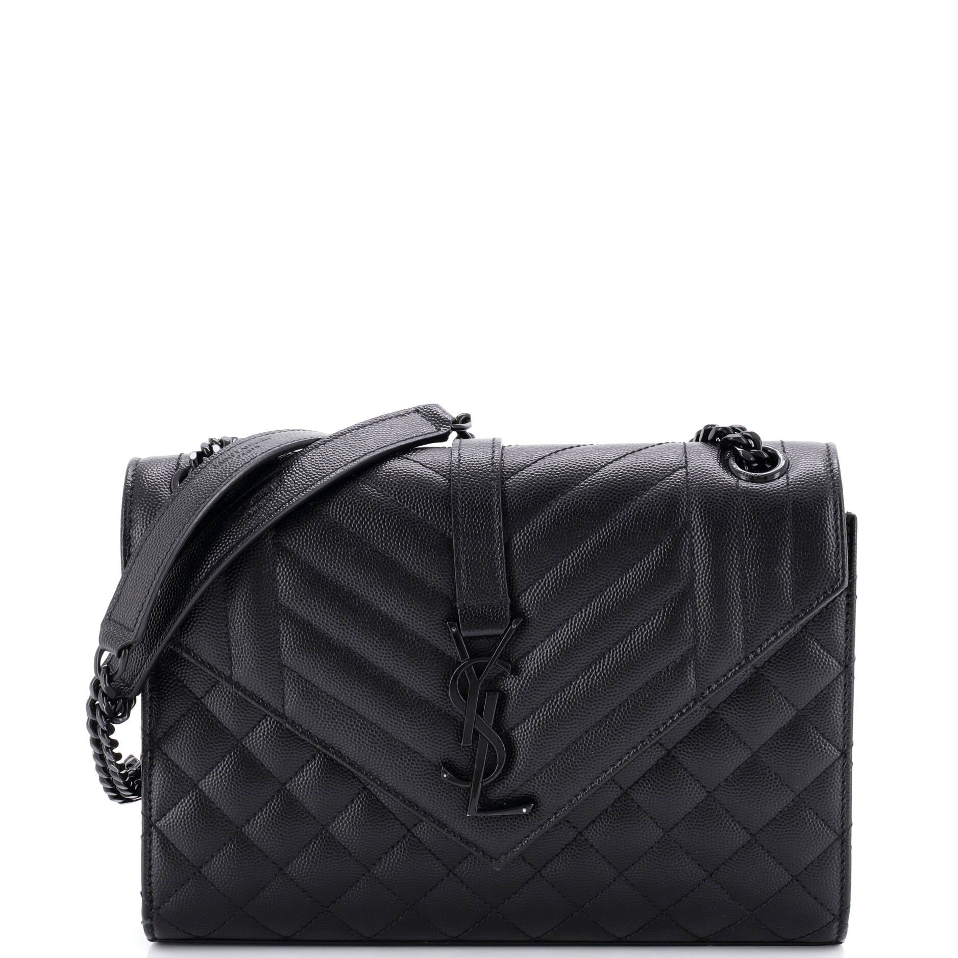 Classic Monogram Envelope Satchel Mixed Matelasse Leather Medium