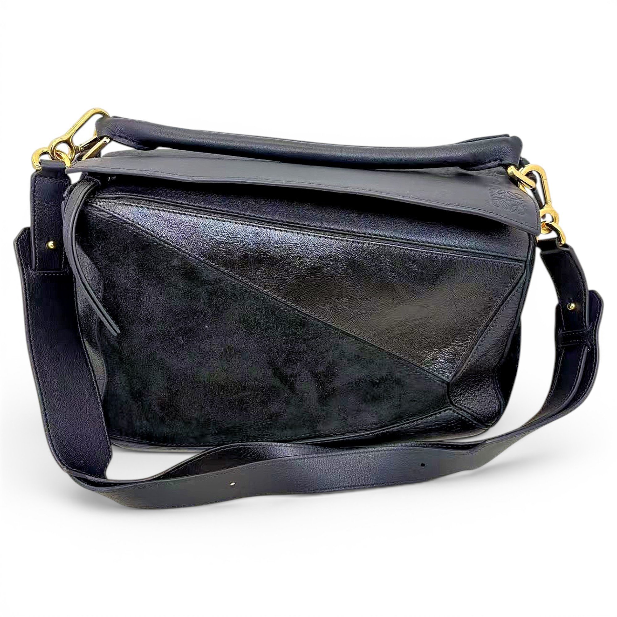 Puzzle leather handbag