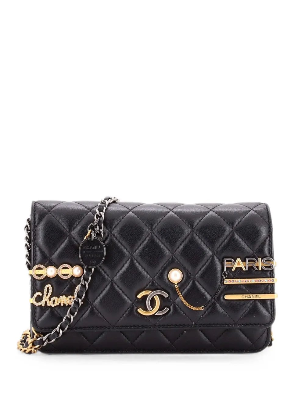 Coco Clips Wallet on Chain Embellished Quilted Lambskin crossbody bag