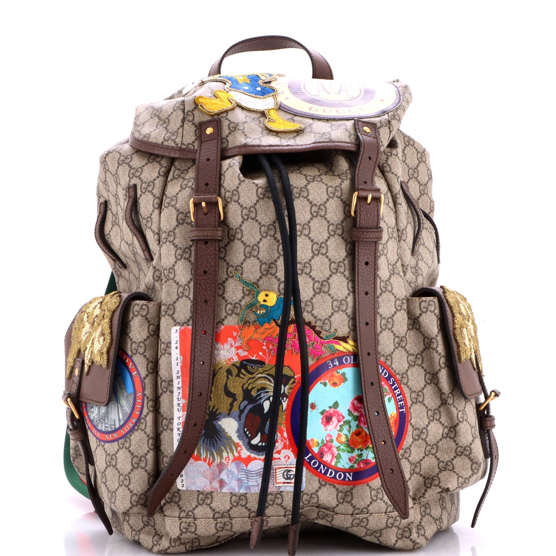 Donald Duck Soft Backpack GG Coated Canvas with Applique Large