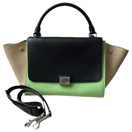 Trapèze leather handbag